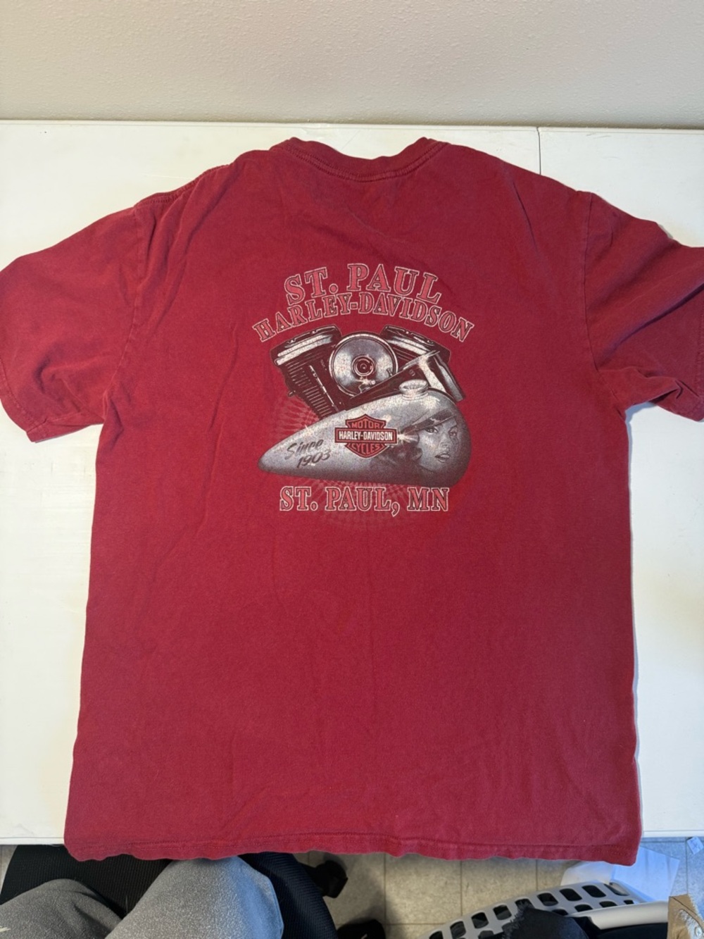 Harley-Davidson Red St. Paul Engine Graphic Tee